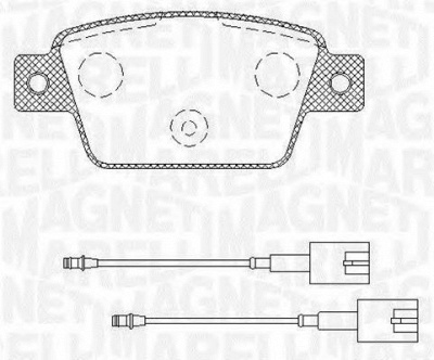 MAGNETI MARELLI 363916060568 -  Комплект тормозных колодок, дисковый тормоз